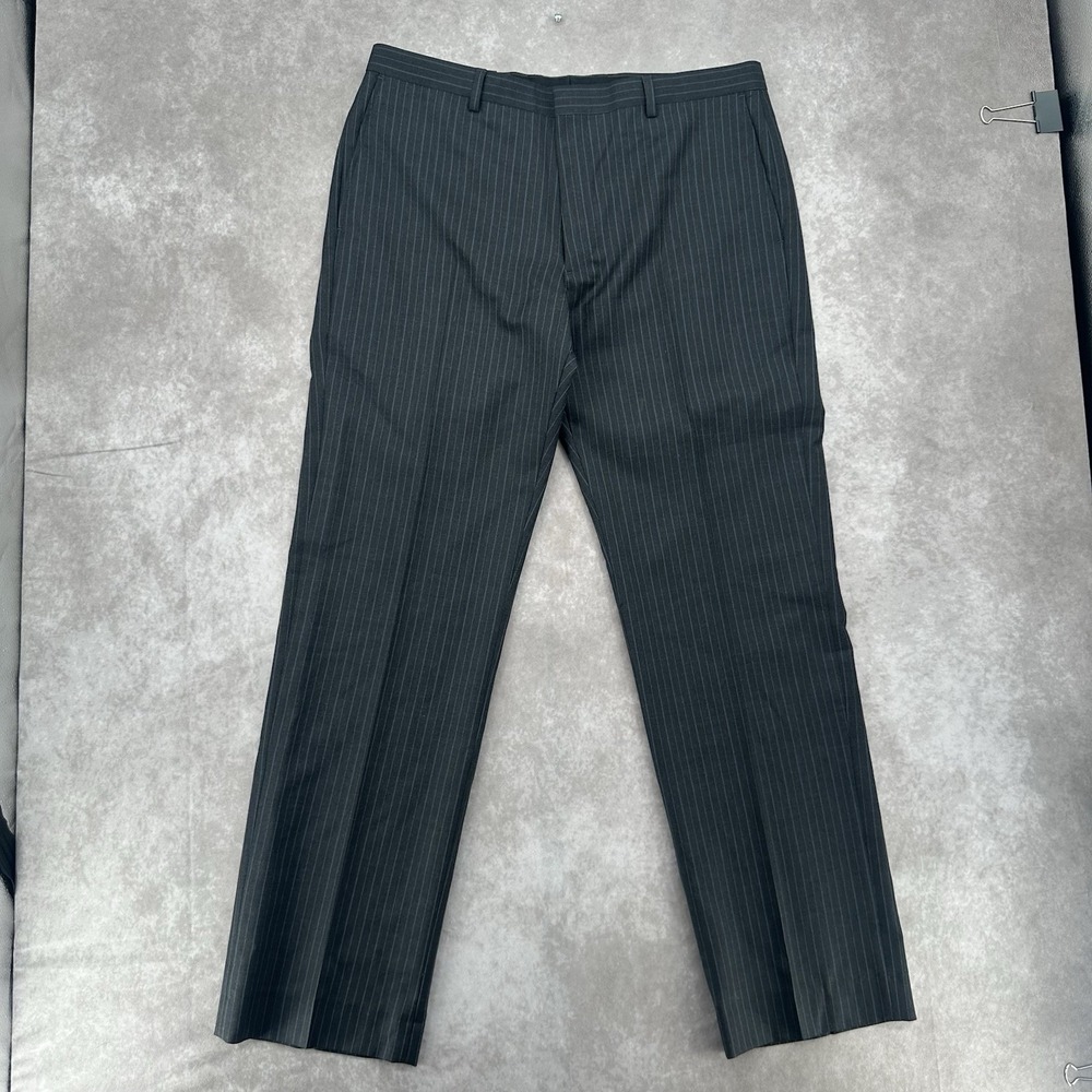 Banana Republic Men's Pinstripe Dress Pants 35x32 Straight Fit Gray NWT